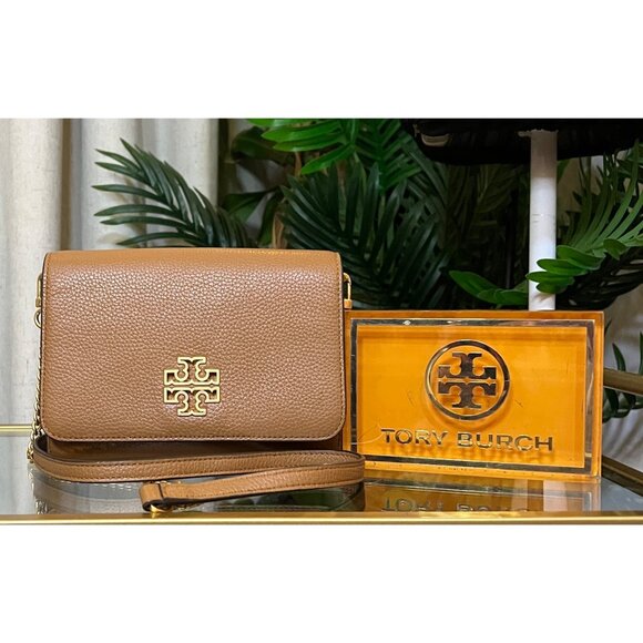 ✺✺ AUTHENTIC TORY BURCH CAMEL BROWN BRITTEN SHOULDER BAG/CROSSBODY ✺✺